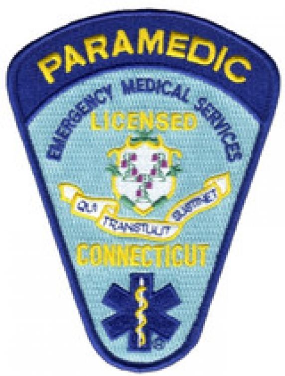 CONNECTICUT PARAMEDIC CERTIFIED EMERGENCY MEDICAL SERVICES SHOULDER PATCH - SEW ON.